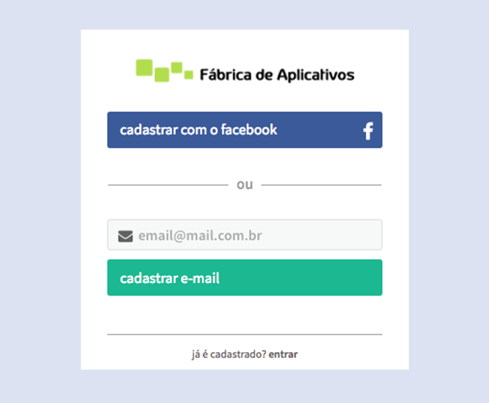 Tela de Cadastro